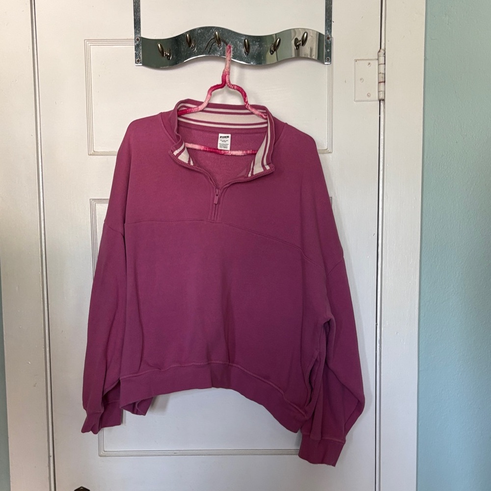 PINK Victoria’s Secret  Half-Zip Women's Sweatshirt Size XXL